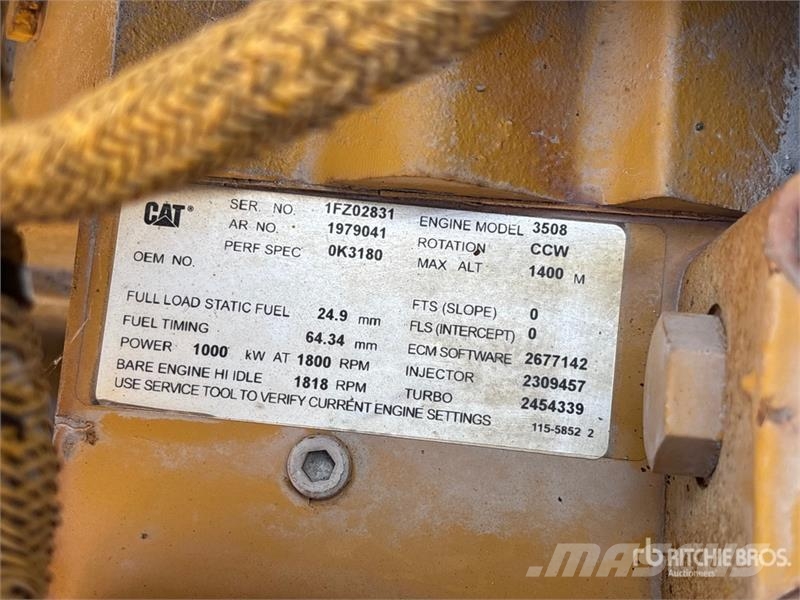 CAT 3508 910 kW Skid-Mounted Generator Set Dizel generatori