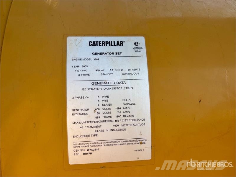 CAT 3508 910 kW Skid-Mounted Generator Set Dizel generatori