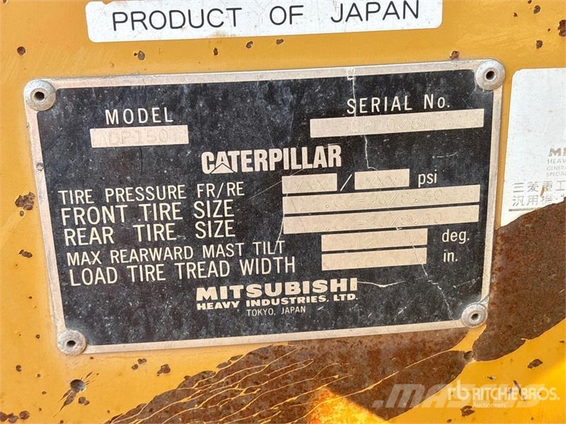 CAT DP150 20600 lb Pneumatic Tire Forklift Інше