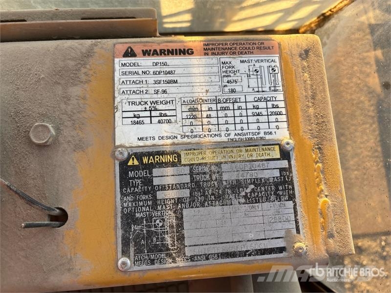 CAT DP150 33000 lb Pneumatic Tire Forklift Other