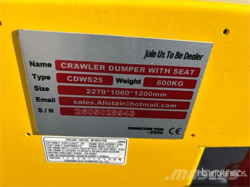 CD25,CDW25 Mini Crawler Dumper (Unused) Vehículos compactos de volteo