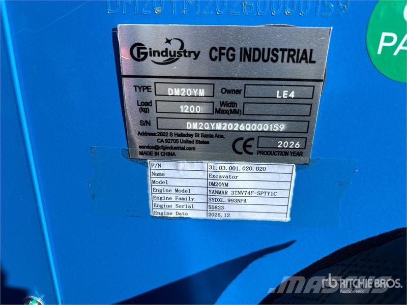 CFG DM20YM Mini Excavator (Unused) Mini ekskavatori < 7 t