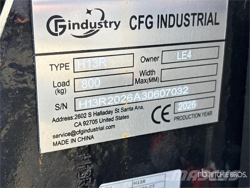 CFG H13R Mini Excavator (Unused) 小型挖土機/掘鑿機<7t(小型挖掘機)