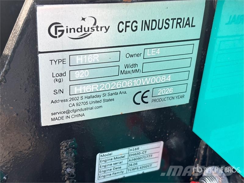 CFG H16R Mini Excavator (Unused) 小型挖土機/掘鑿機<7t(小型挖掘機)