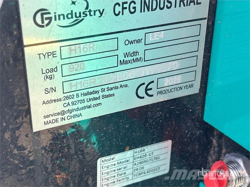 CFG H16R Mini Excavator (Unused) Miniekskavaatorid < 7 t