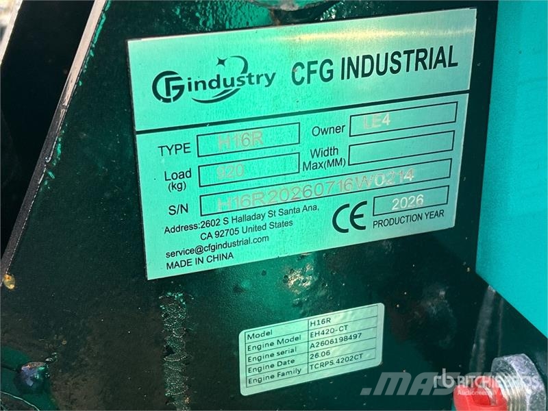 CFG H16R Mini Excavator (Unused) حفارات صغيرة أقل من 7 طن (حفارات صغيرة)