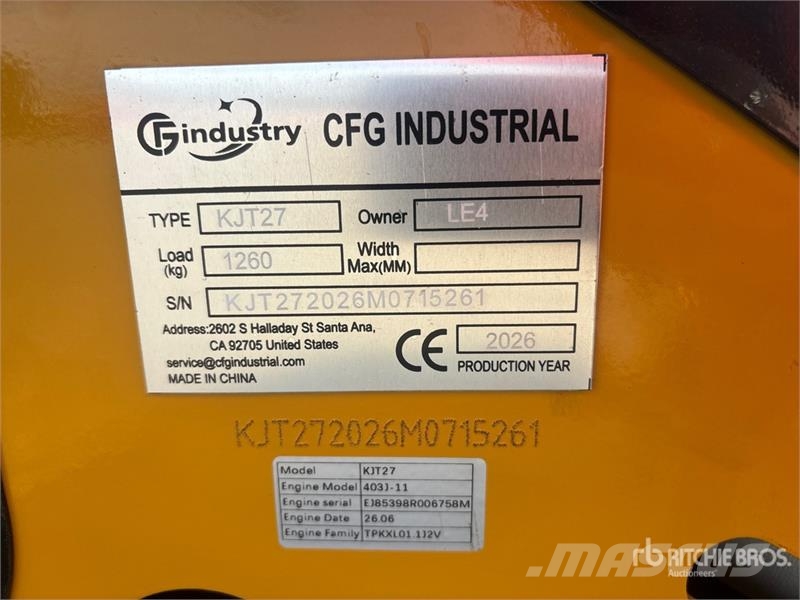 CFG KJT27 Mini Compact Track Loader (Unused) Minicargadoras