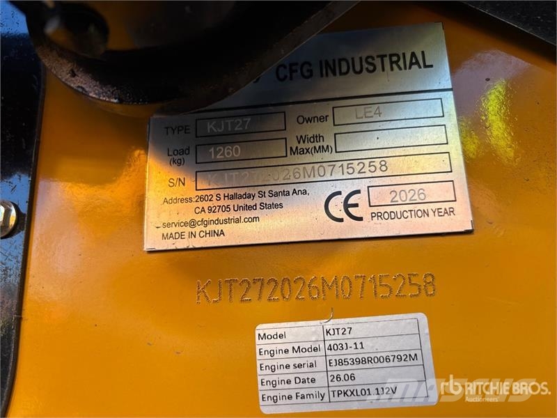 CFG KJT27 Mini Compact Track Loader (Unused) Minicargadoras