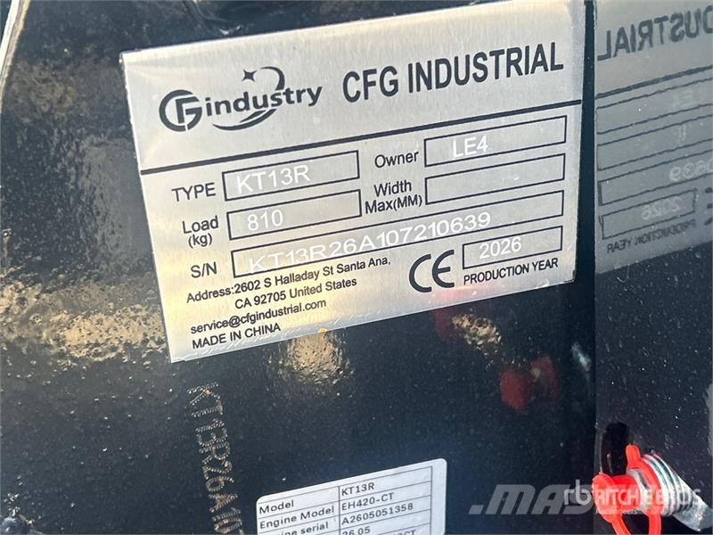 CFG KT13R Mini Excavator (Unused) 小型挖土機/掘鑿機<7t(小型挖掘機)