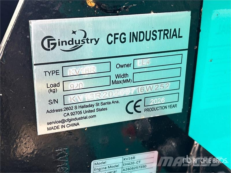 CFG KV16R Mini Excavator (Unused) حفارات صغيرة أقل من 7 طن (حفارات صغيرة)