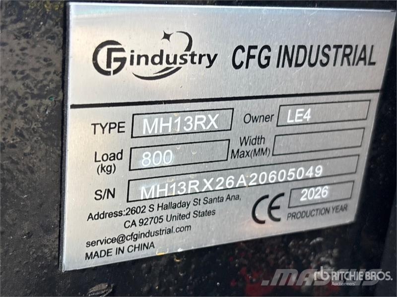 CFG MH13RX Mini Excavator (Unused) 小型挖土機/掘鑿機<7t(小型挖掘機)
