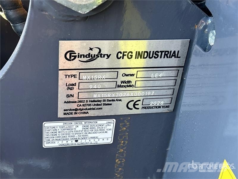 CFG MX15RX Mini Excavator (Unused) Miniekskavaatorid < 7 t