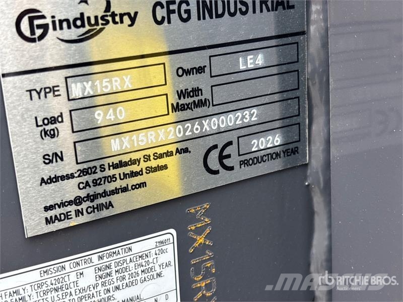 CFG MX15RX Mini Excavator (Unused) Mini excavators < 7t