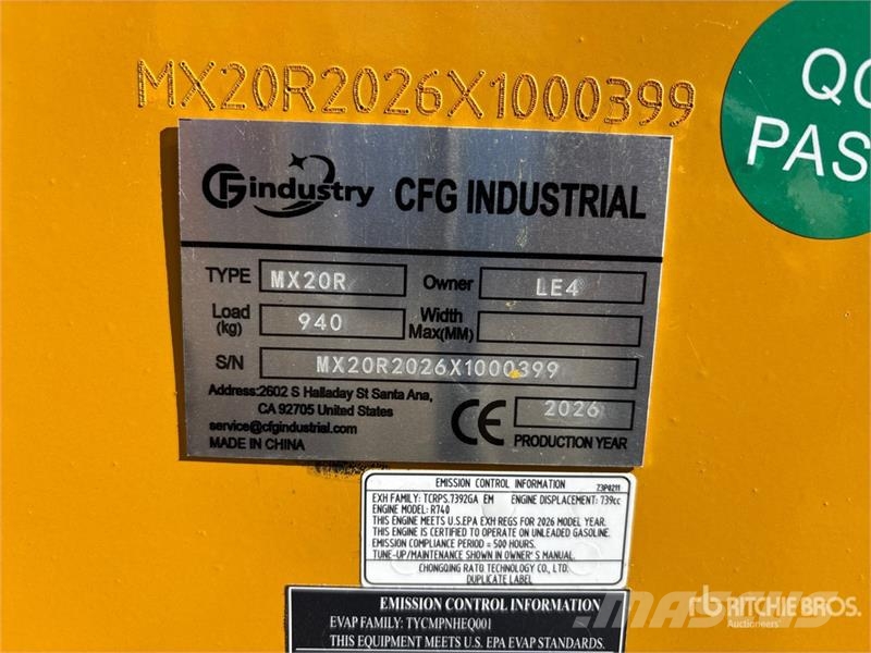 CFG MX20R Mini Excavator (Unused) Мини-экскаваторы