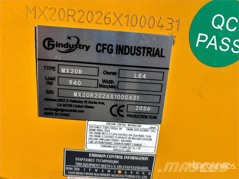 CFG MX20R Mini Excavator (Unused) Мини-экскаваторы