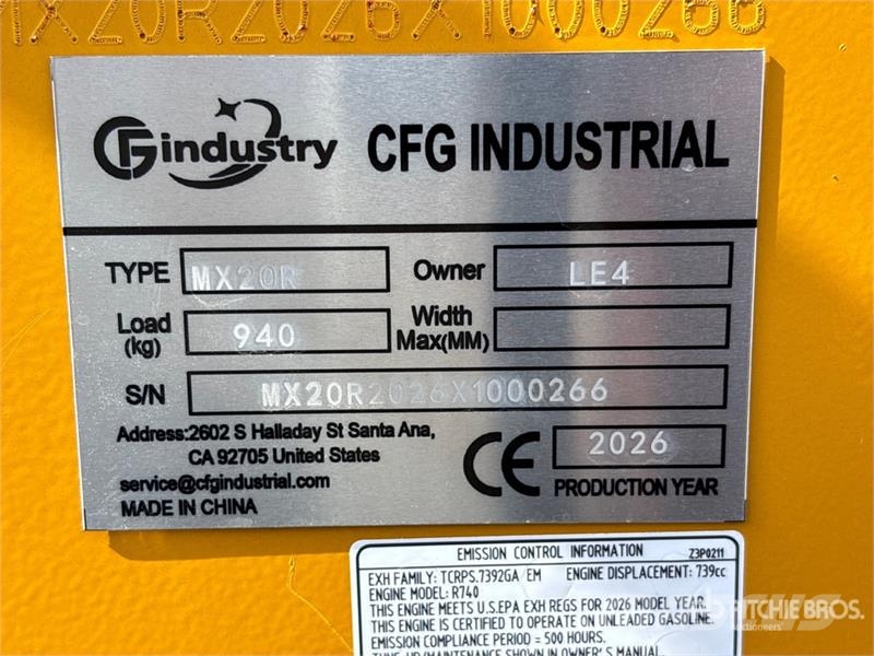 CFG MX20R Mini Excavator (Unused) 小型挖土機/掘鑿機<7t(小型挖掘機)
