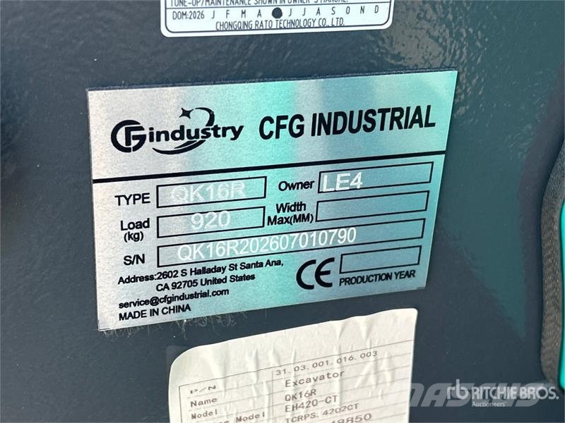 CFG QK16R Mini Excavator (Unused) Mini rýpadla < 7t