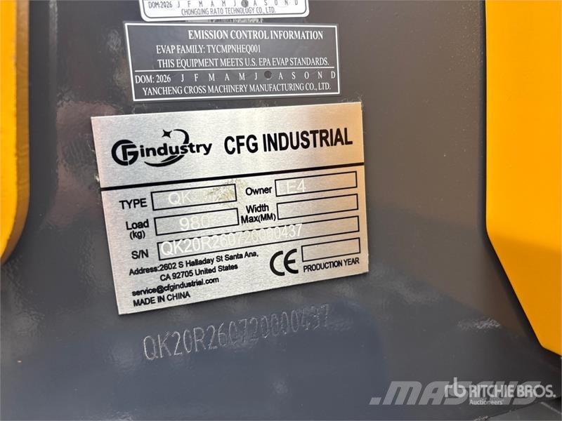 CFG QK20R Mini Excavator (Unused) Miniescavadeiras < 7t (Mini escavadeiras)