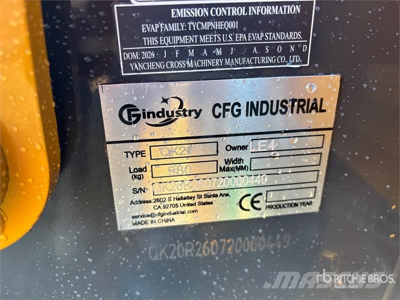 CFG QK20R Mini Excavator (Unused) Miniescavadeiras < 7t (Mini escavadeiras)