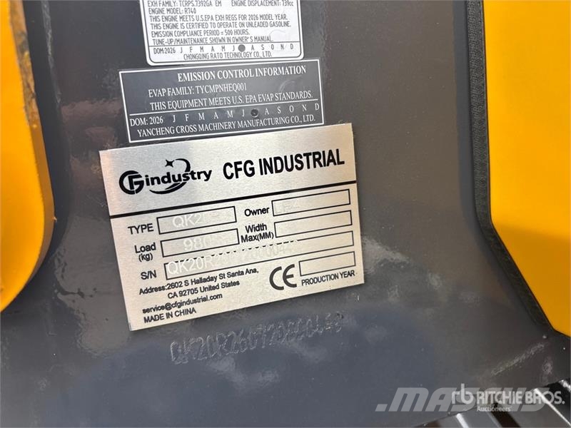 CFG QK20R Mini Excavator (Unused) Mini bagri <7t