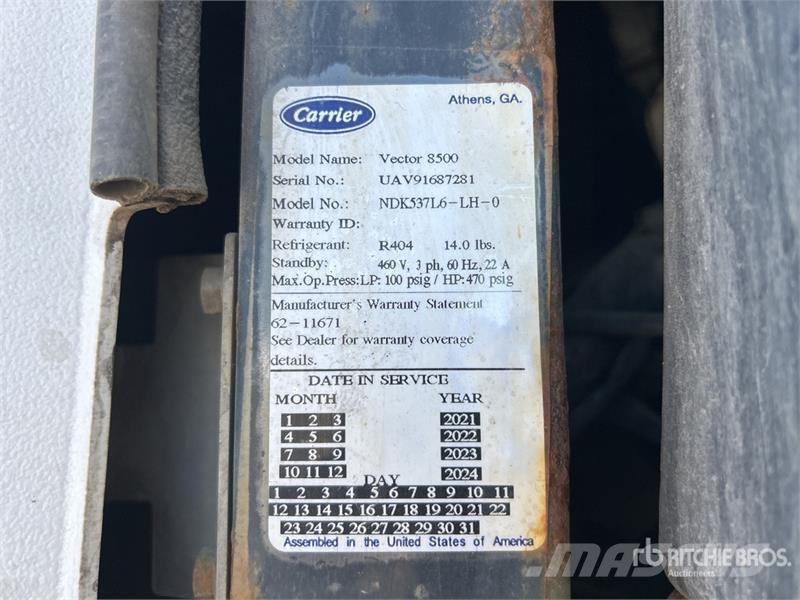 CIMC 53 ft x 102 in T/A Refrigerated Trailer نصف مقطورات بدرجة حرارة قابلة للضبط
