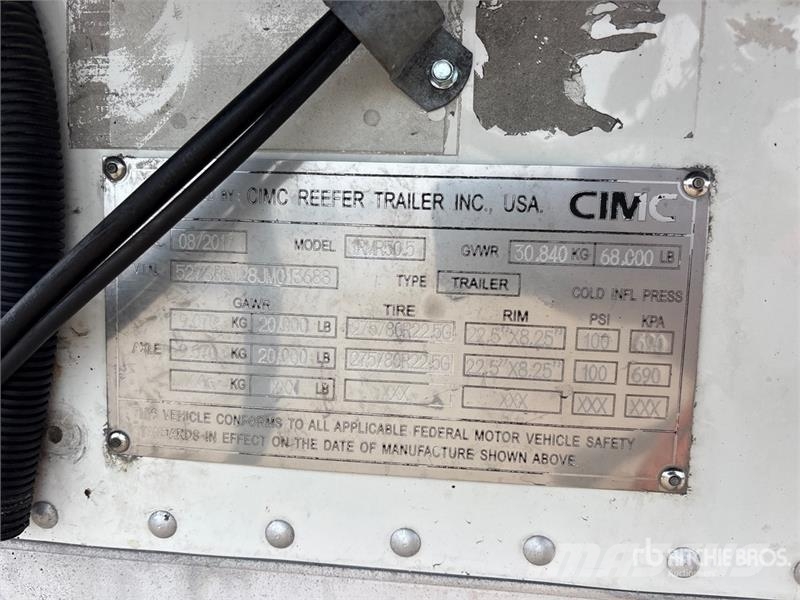 CIMC 53 ft x 102 in T/A Refrigerated Trailer Напівпричепи-рефрижератори