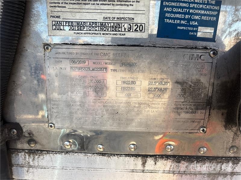 CIMC 53 ft x 102 in T/A Refrigerated Trailer Chladírenské návěsy