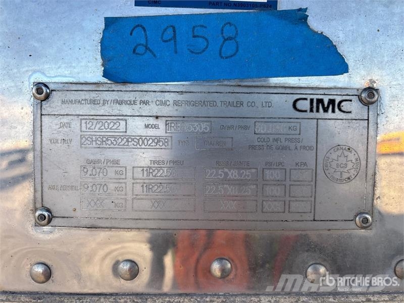 CIMC 53 ft x 102 in T/A Refrigerated Trailer Frysetrailer Semi