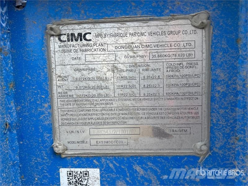 CIMC EX53M3OTC00 Tri/A Extendable Container Trailer Remolques portacontenedores
