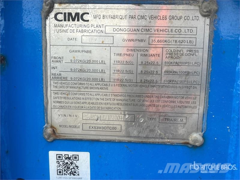 CIMC EX53M3OTC00 Tri/A Extendable Container Trailer Containeranhänger