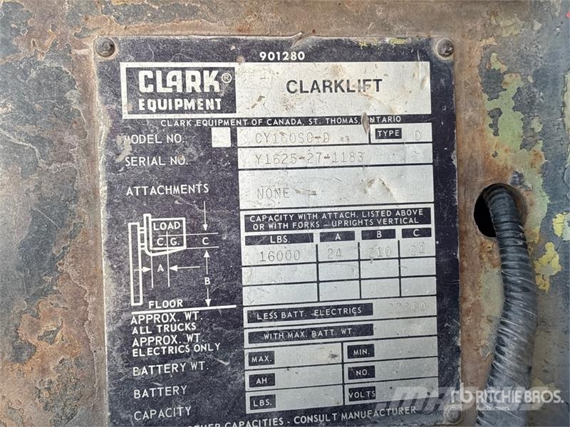 Clark CY160SC-D 16000 lb 4x4 Rough Terrain Forklift Carretillas elevadoras todo terreno