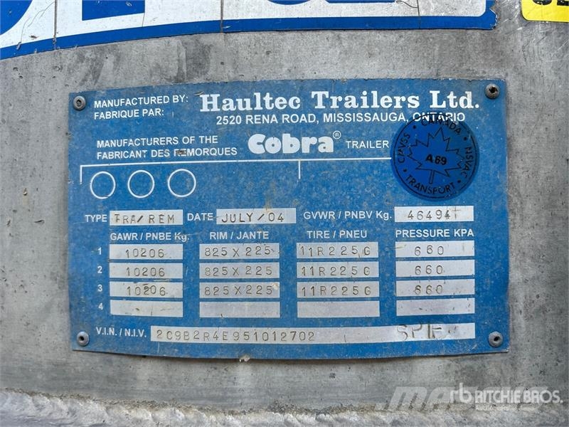 Cobra 17 ft Tri/A Pup Dump Trailer Bañera