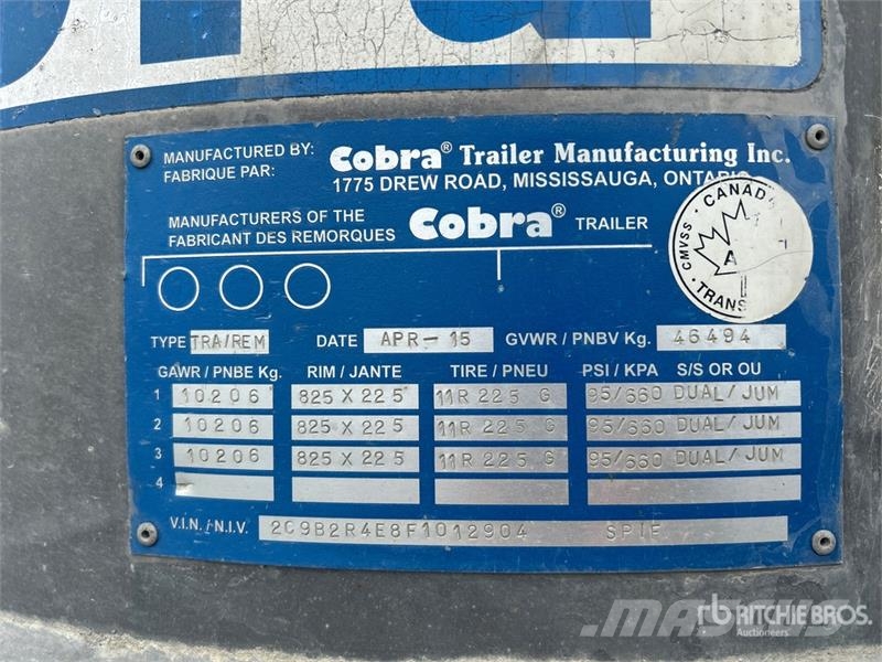Cobra 17 ft Tri/A Pup Dump Trailer Bañera