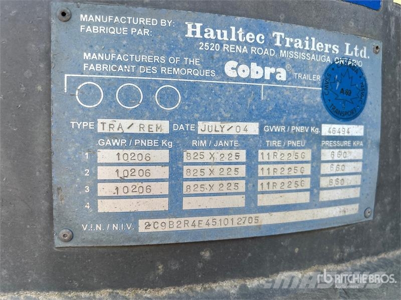 Cobra 17 ft Tri/A Pup Dump Trailer Bañera