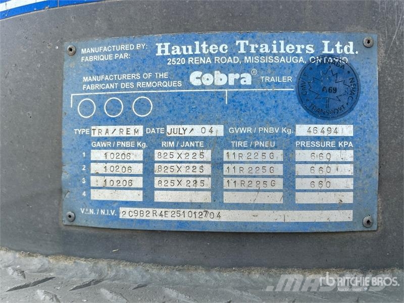Cobra 17 ft Tri/A Pup Dump Trailer Bañera