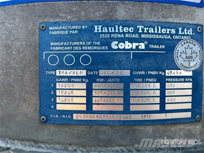Cobra 33 ft Tri/A End Dump Trailer Bañera