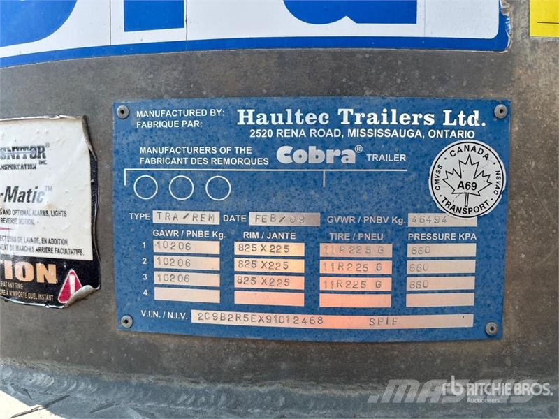 Cobra 34 ft Tri/A End Dump Trailer Bañera