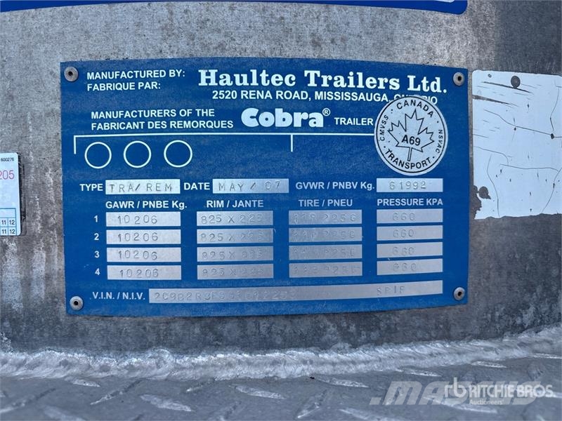 Cobra Aerowall 45 ft Quad/A End Dump Trailer Bañera