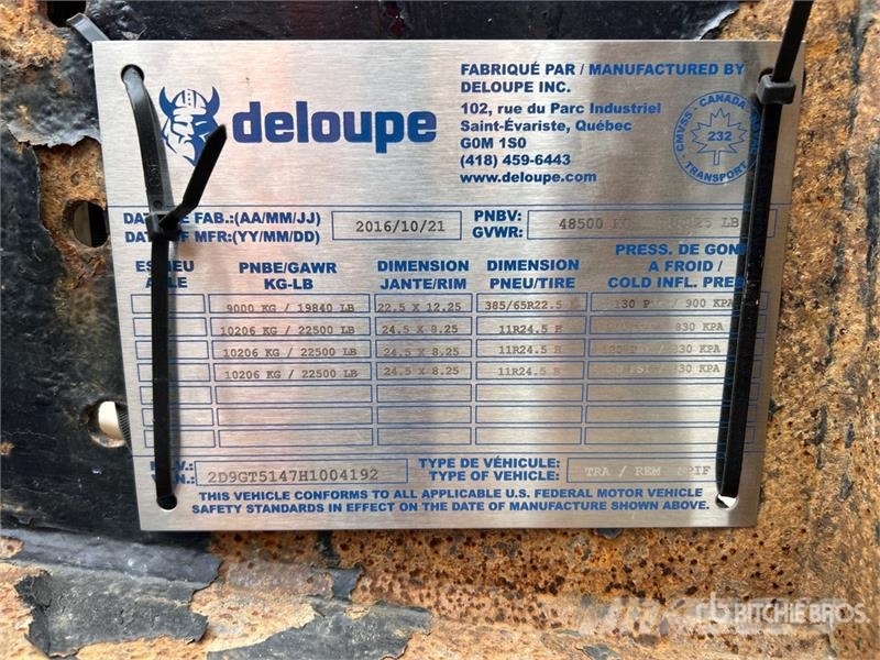 Deloupe GA50 51 ft Quad/A Log Trailer Timber trailers