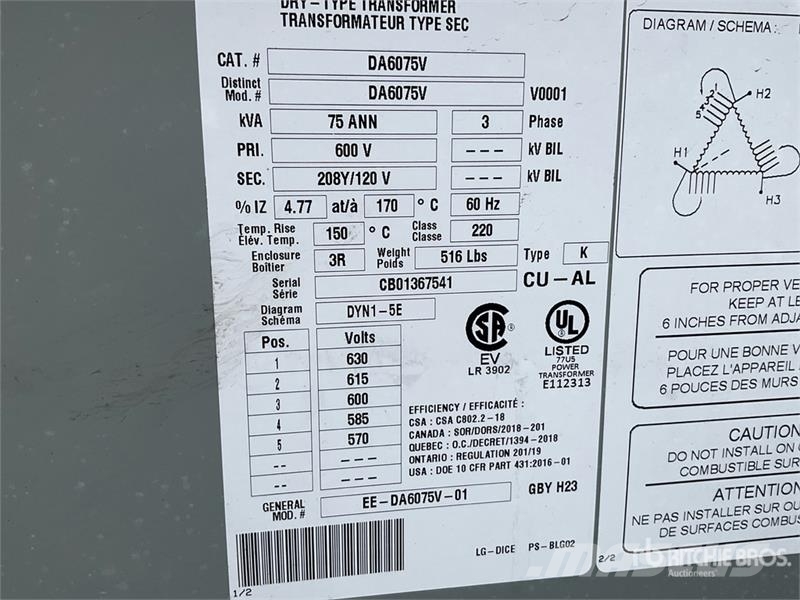 Delta 600 V Transformer معدات البناء - غير ذلك