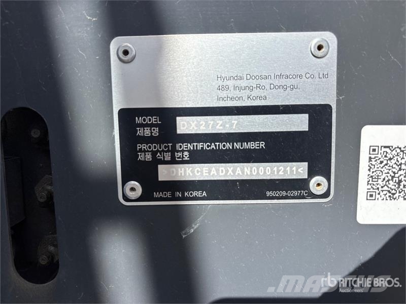 Develon DX27Z-7 Mini ekskavatori < 7 t