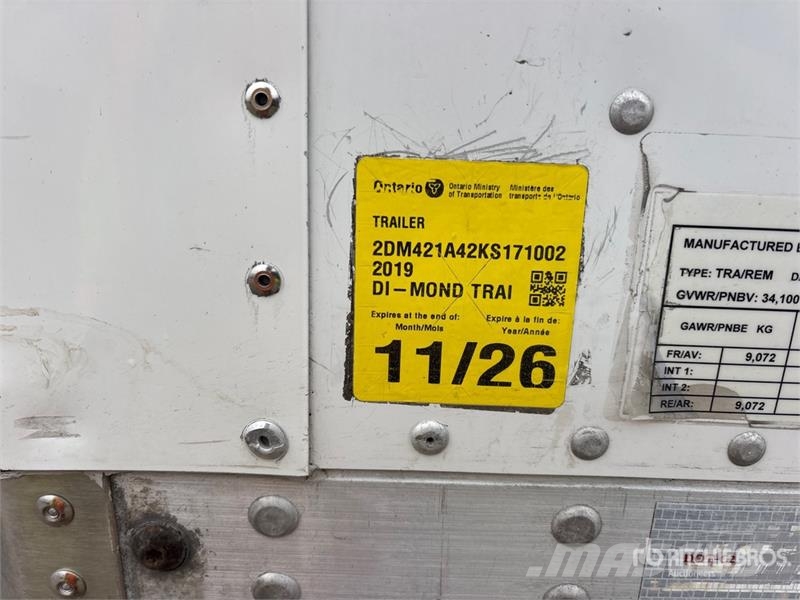 DI-MOND 53 ft x 102 in T/A Van Trailer Kapali kasa treylerler