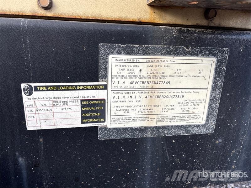 Doosan XP825WCU-FX-PAS Mobile Air Compressor Kompressorer