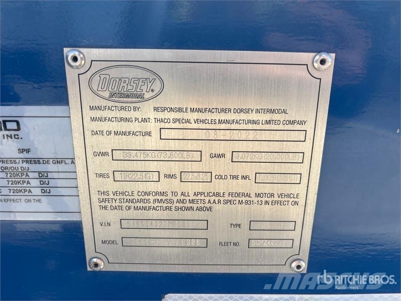 Dorsey SC40-ASY-AB386 Tri/A Container Trailer Прицепы-Контейнеровозы