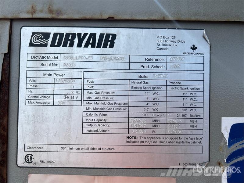 DryAir 2000-1200-SE 1200000 BTU Ground Heater Heating and thawing equipment