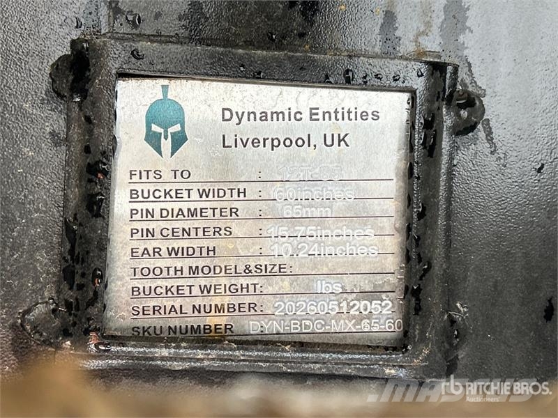 Dynamic Entities 120CL 60 in Q/C Cleanup Excavator Bucket Kanalak