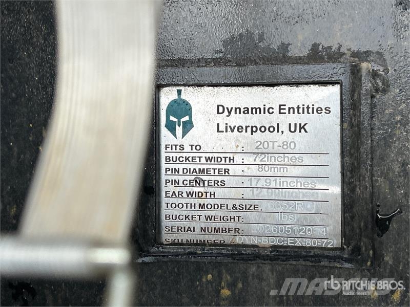 Dynamic Entities 200CL 72 in Q/C Cleanup Excavator Bucket Kašike / Korpe