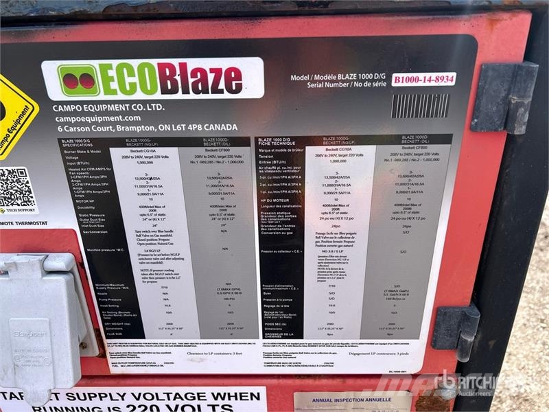 EcoBlaze Blaze 1000DG 1000000 BTU Space Heater Heating and thawing equipment