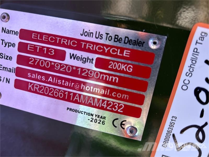  ET13 Black Electric Mini Trike (Unused) Automobili