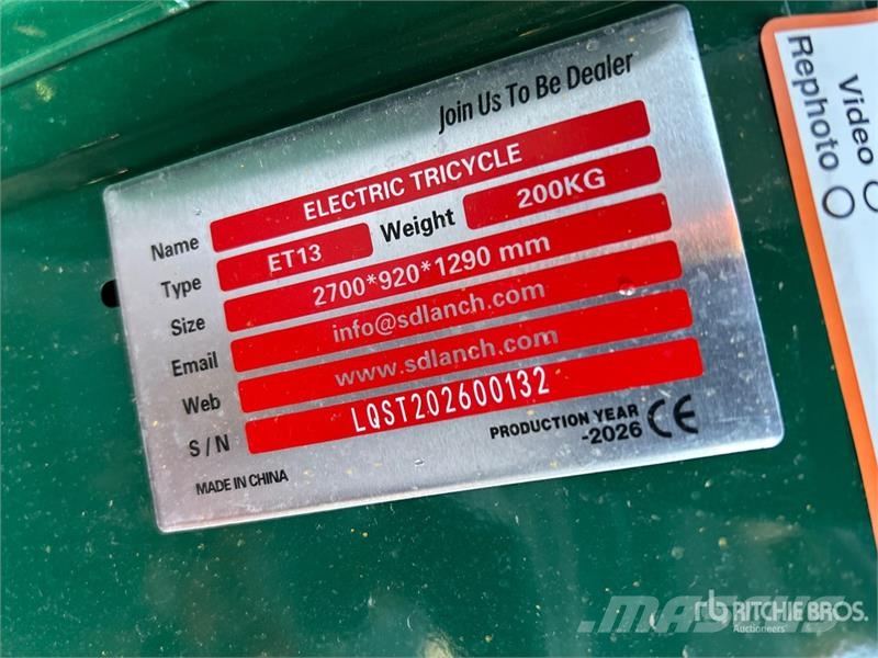 ET13-GREEN Electric Mini Trike (Unused) Henkilöautot